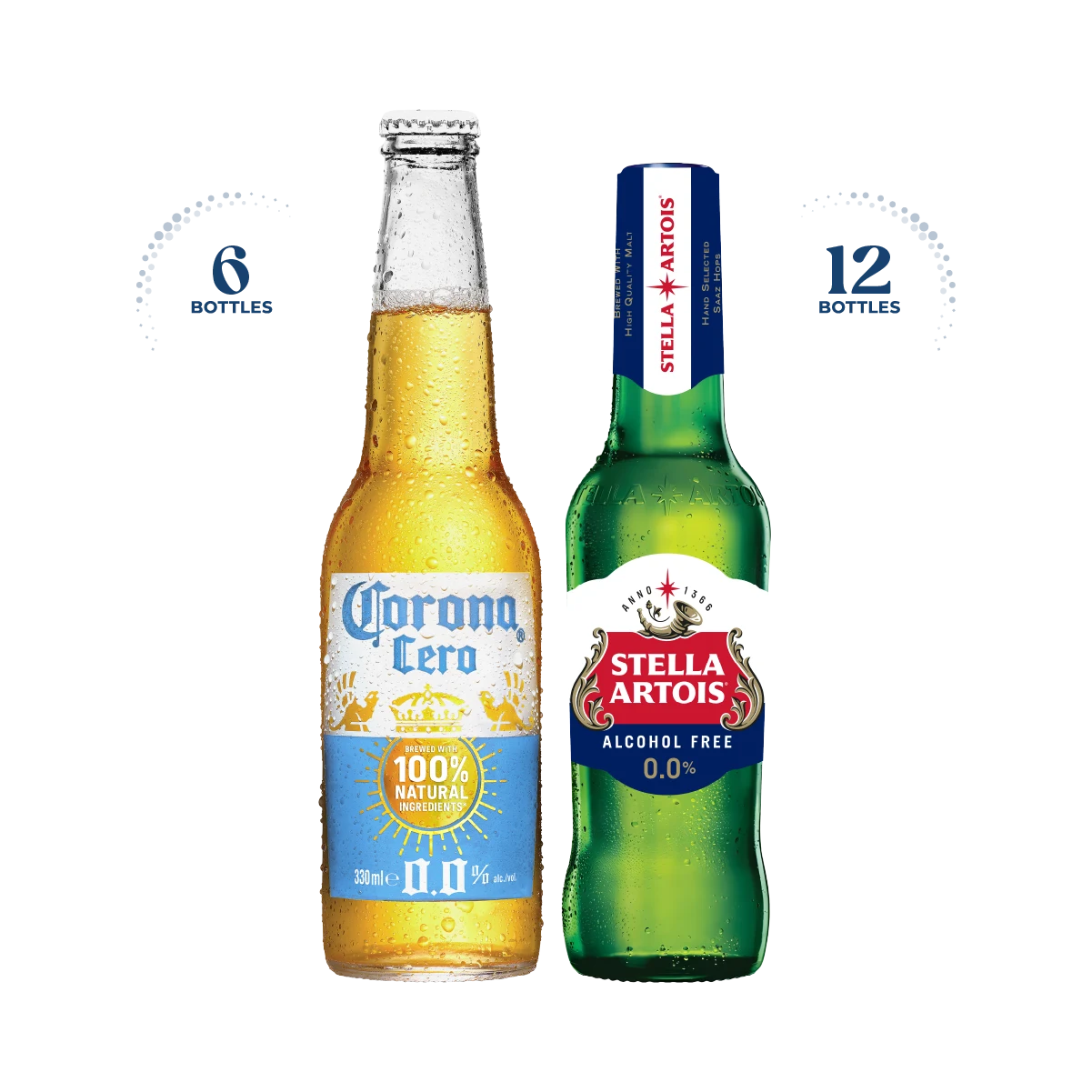 Corona Cero & Stella Artois 0.0%, 18x330ml