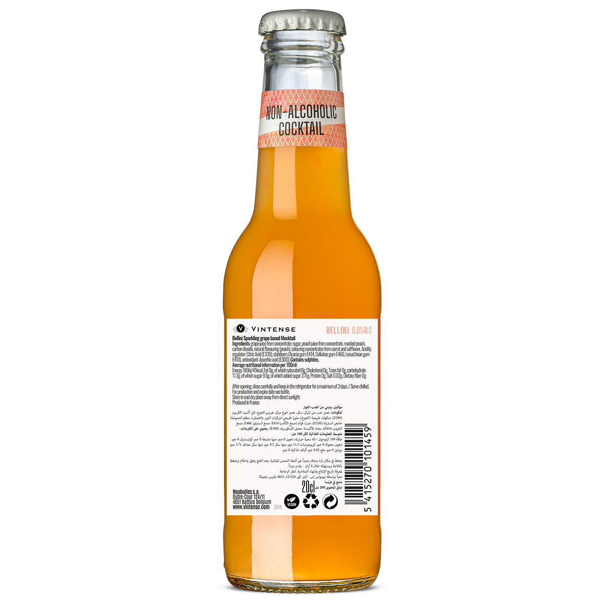Vintense Bellini Non-Alcoholic Cocktail, 200ml