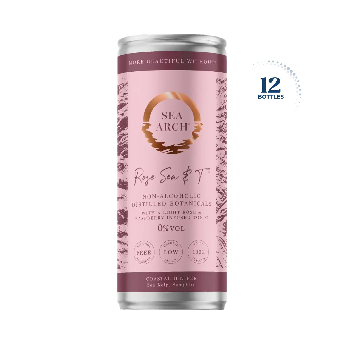 Sea Arch Rose Sea & T Non Alcoholic Gin & Tonic, Case 12x250ml
