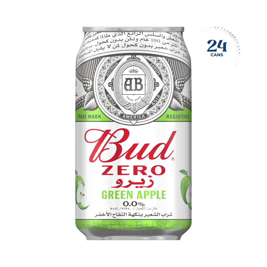 Bud Zero Green Apple Can, 24x330ml