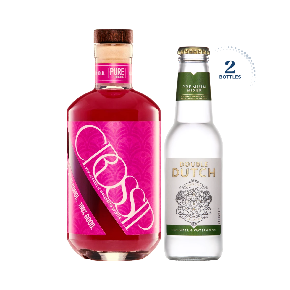 Crossip Non Alcoholic Pure Hibiscus &amp; Double Dutch Cucumber &amp; Watermelon Tonic, Mixed Bundle