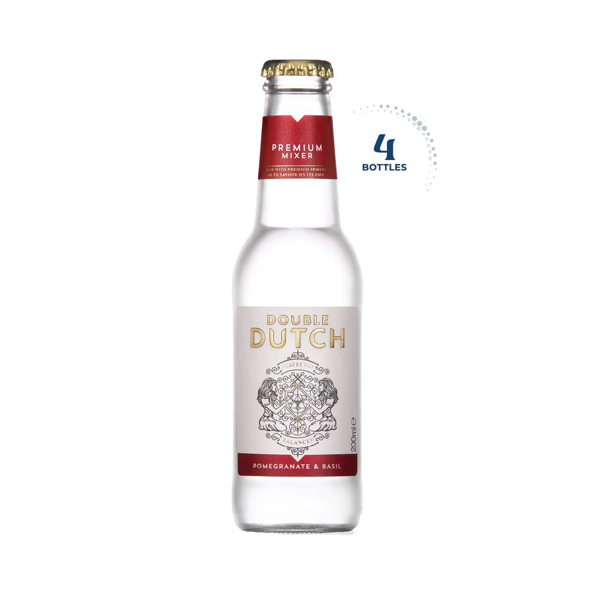 Double Dutch Pomegranate &amp; Basil Tonic, Case 4x200ml