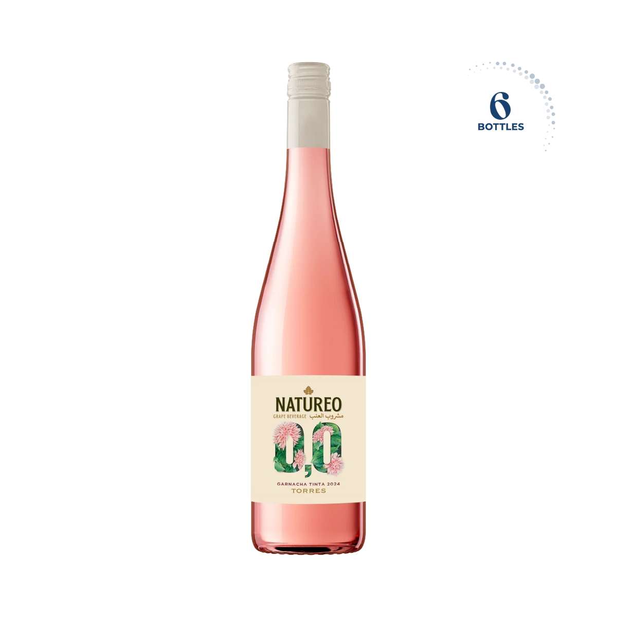 Natureo Rose Garnacha Tinta Non Alcoholic Grape Beverage, 6x750ml
