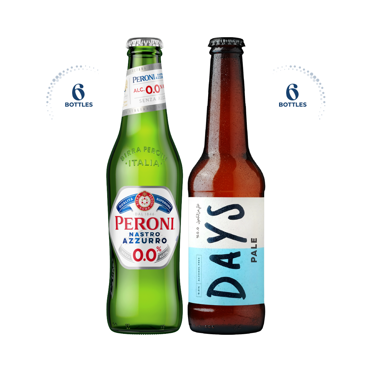 Peroni Nastro Azzurro 0.0% &amp; Days Pale 0.0%, 12x330ml
