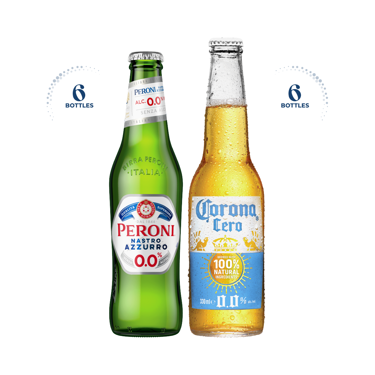 Peroni Nastro Azzurro 0.0% &amp; Corona Cero, 12x330ml