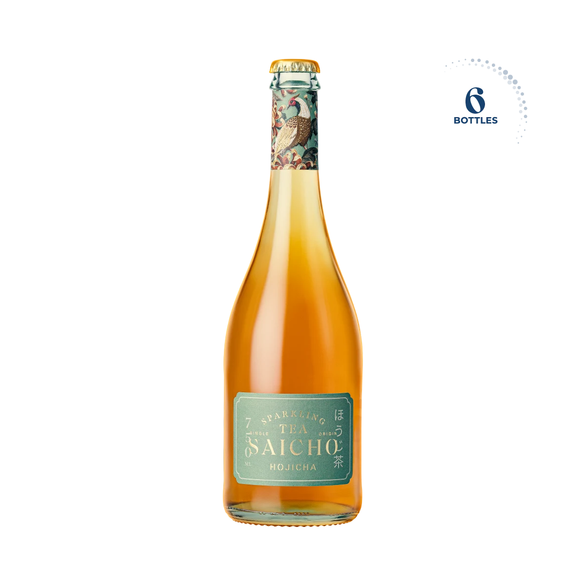 Saicho Hojicha Sparkling Tea, 6x750ml