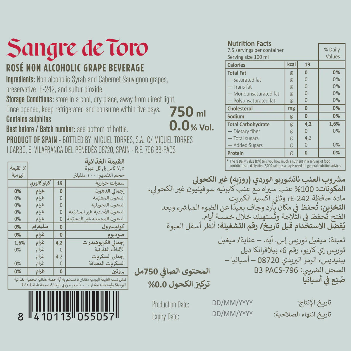 Sangre de Toro  Rosé 0.0%, 6x750ml