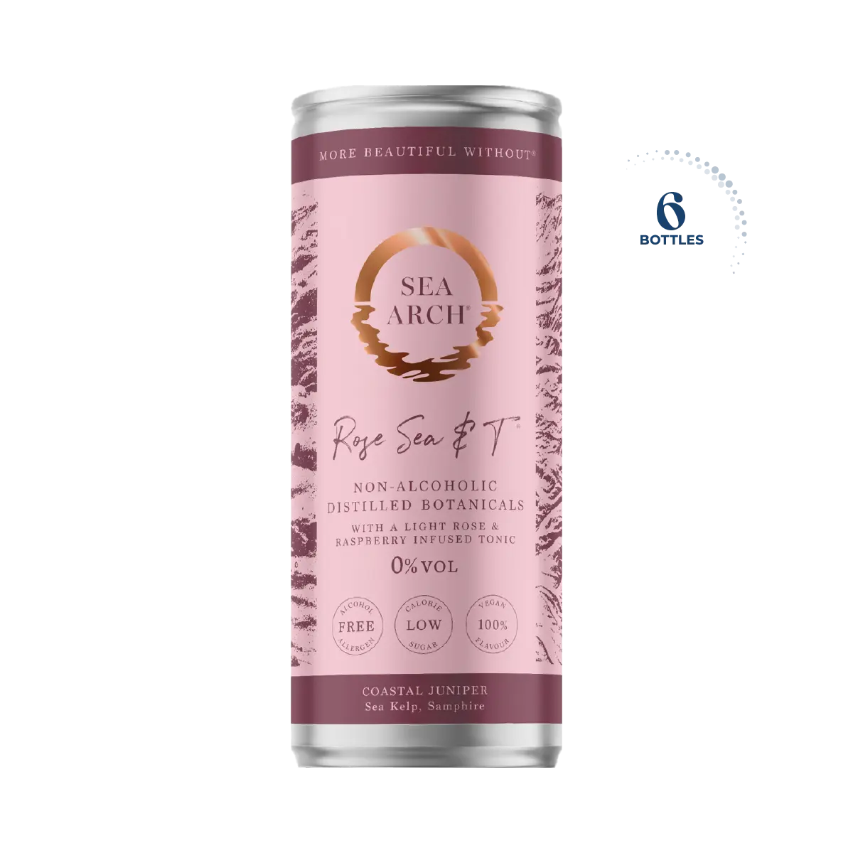 Sea Arch Rose Sea &amp; T Non Alcoholic Gin &amp; Tonic, Case 6x250ml