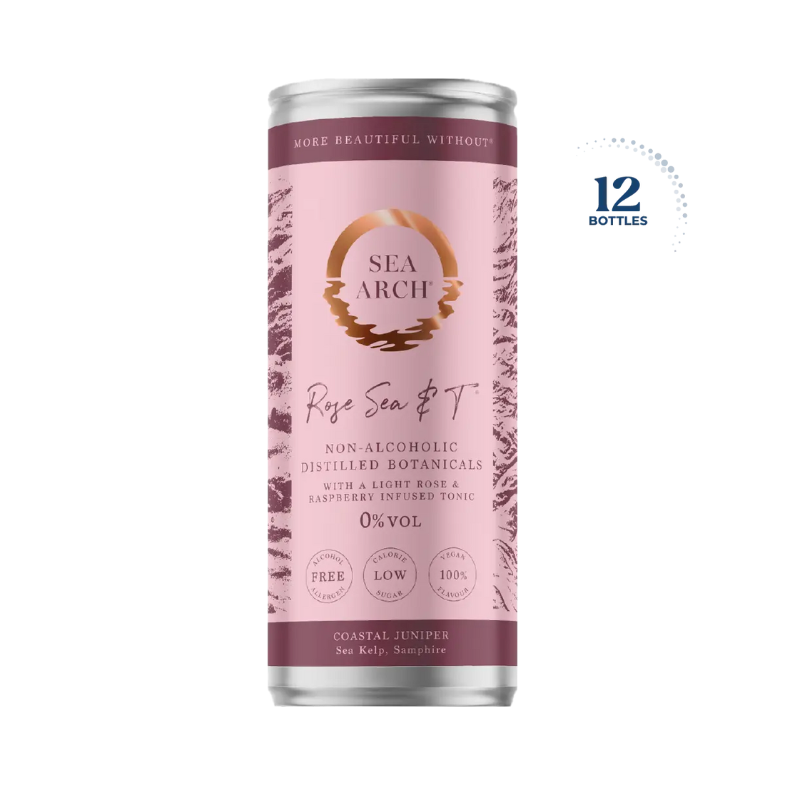 Sea Arch Rose Sea &amp; T Non Alcoholic Gin &amp; Tonic, Case 12x250ml