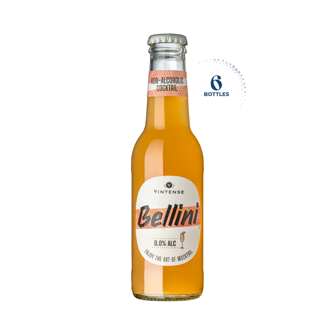 Vintense Bellini Non-Alcoholic Cocktail, 6x200ml