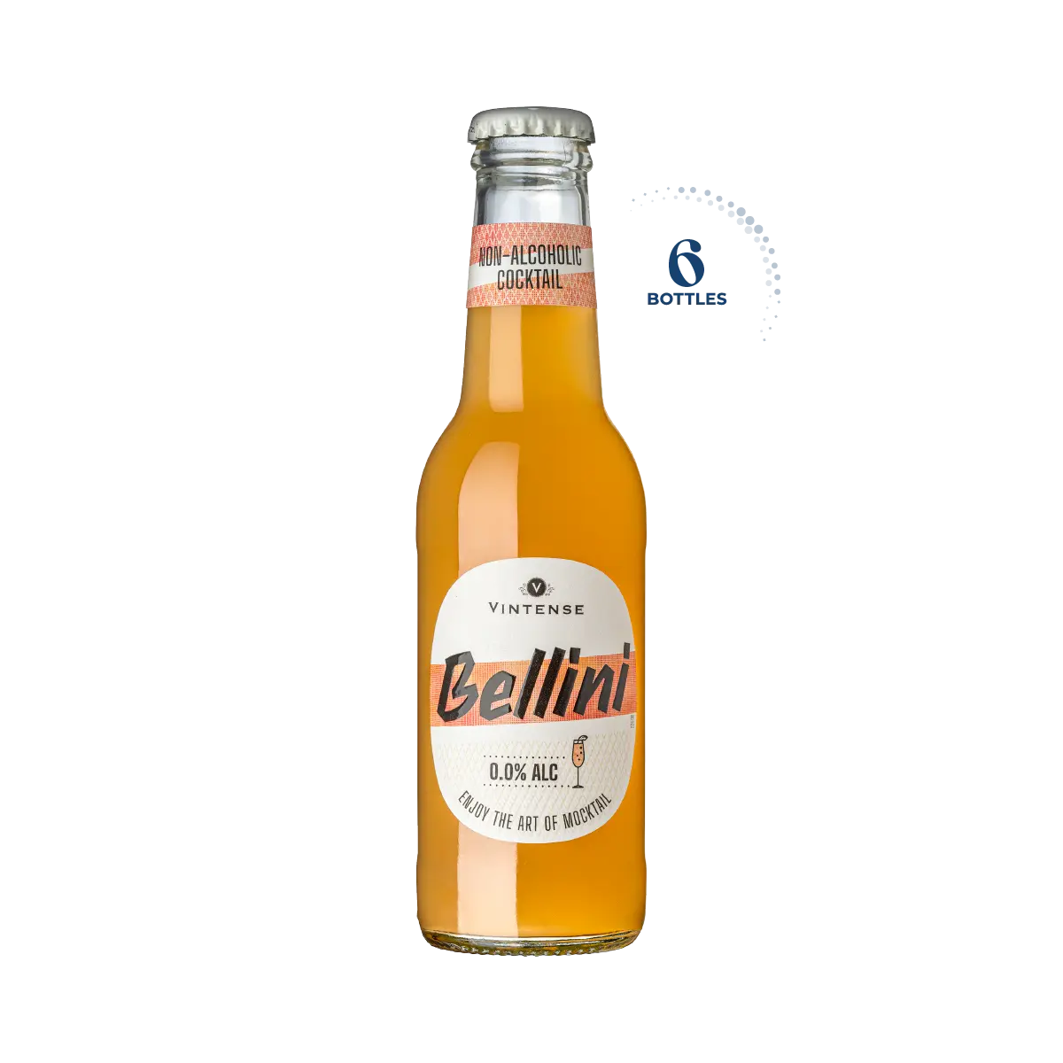 Vintense Bellini Non-Alcoholic Cocktail, 6x200ml