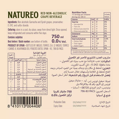 Natureo Garnacha Syrah Grape Beverage 0.0%, Case 6x75cl
