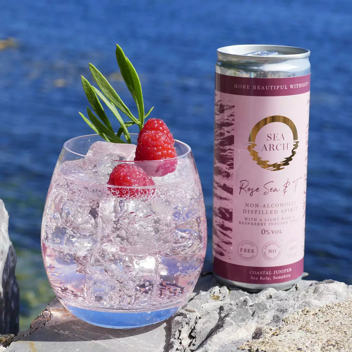 Sea Arch Rose Sea &amp; T Non Alcoholic Gin &amp; Tonic, Case 6x250ml